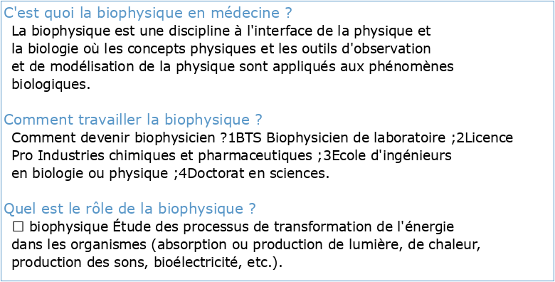 Cours de biophysique des solutions (1ère année médecine