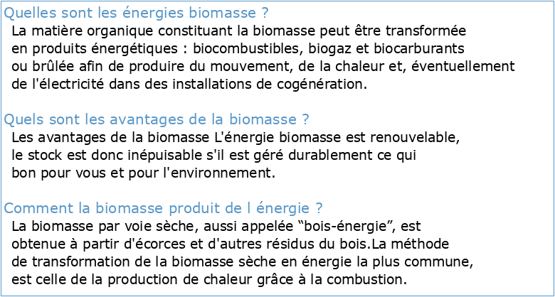 le rôle de la biomasse pour une meilleure équité énergetique