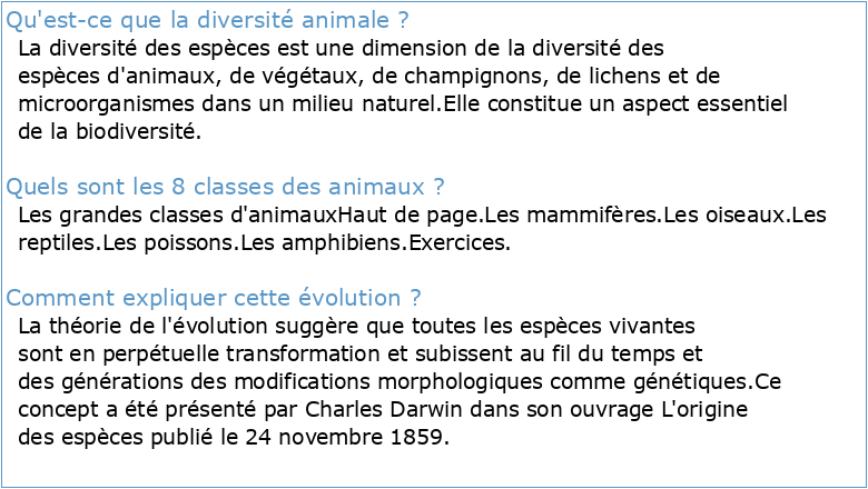LB1231: Biologie animale Diversité et évolution