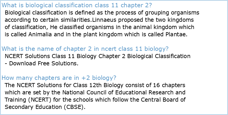 biological classification chapter 2