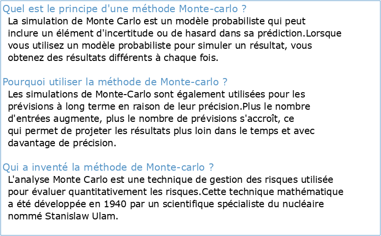 La simulation Monte Carlo