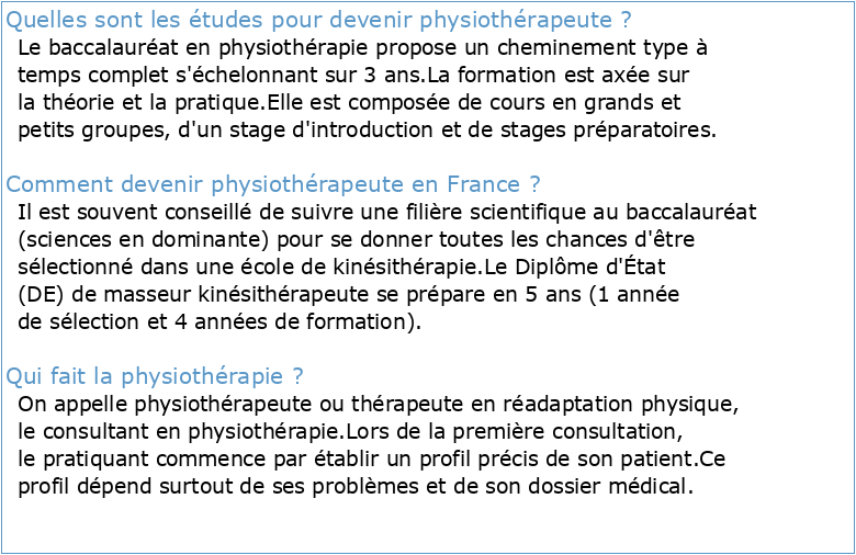 Bachelor of Science HES-SO en Physiothérapie