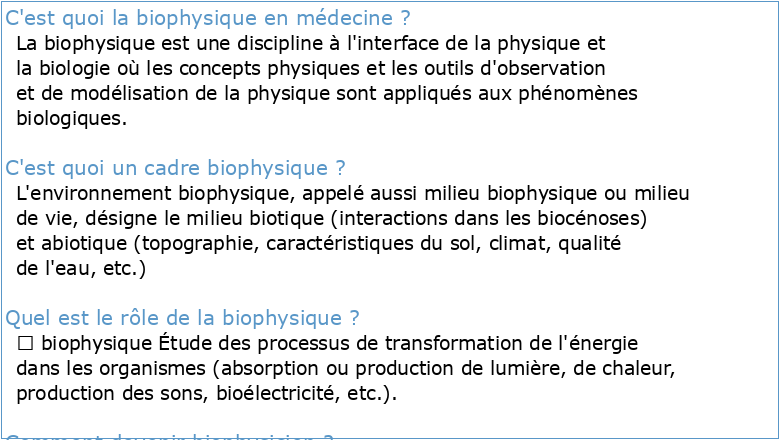 PASS Biophysique