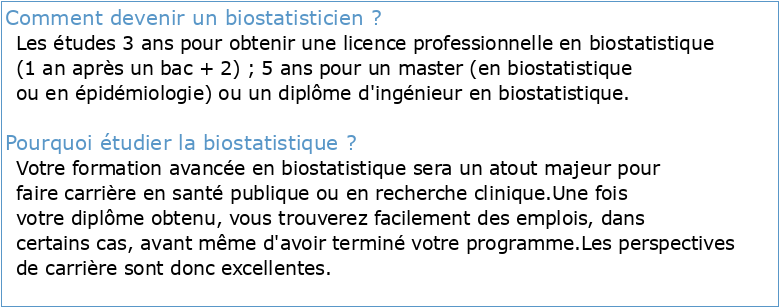 Master professionnel de Biostatistiques