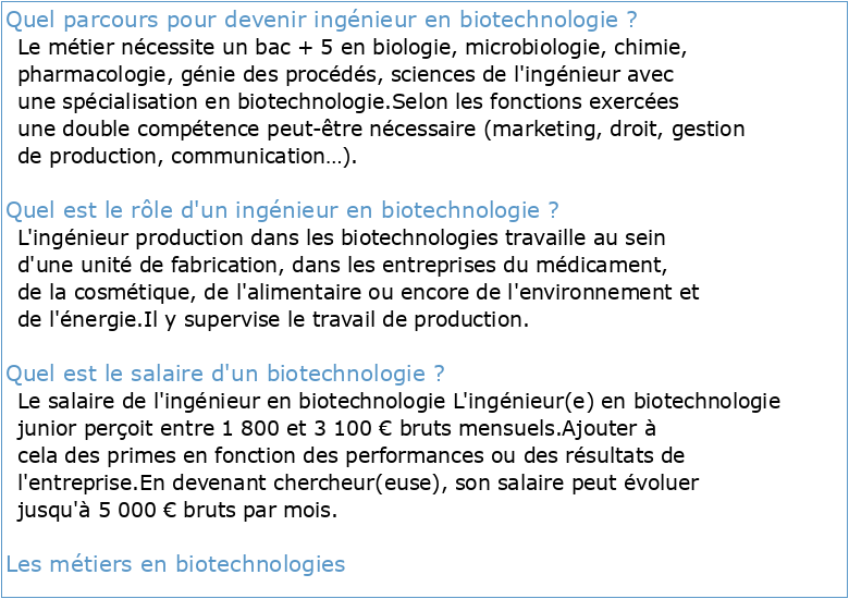 L'ESTBB : une école d'ingénieurs pour les biotechnologies de