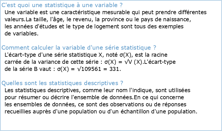 Chapitre 1: Série statistique à une seule variable