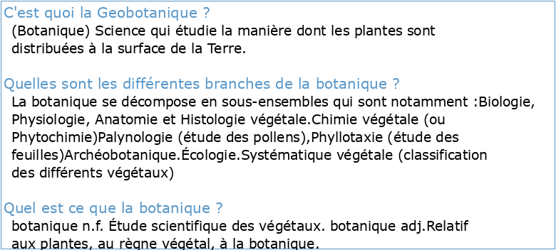 géographie botanique