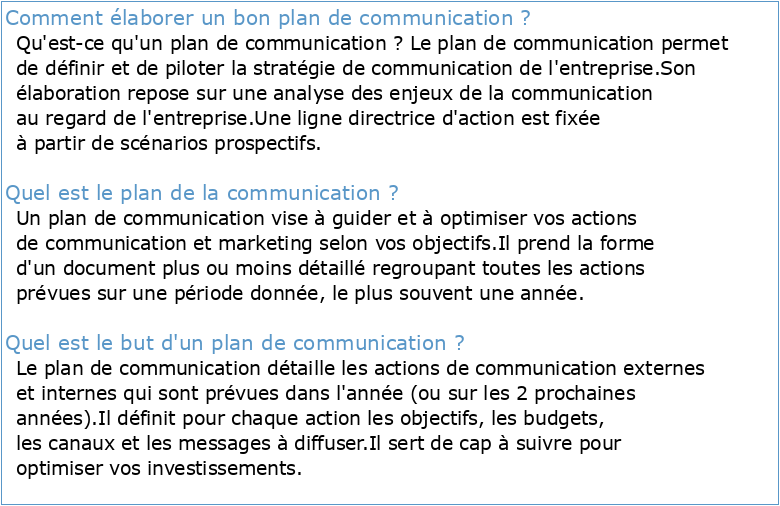 Plan de communication 2020-2024