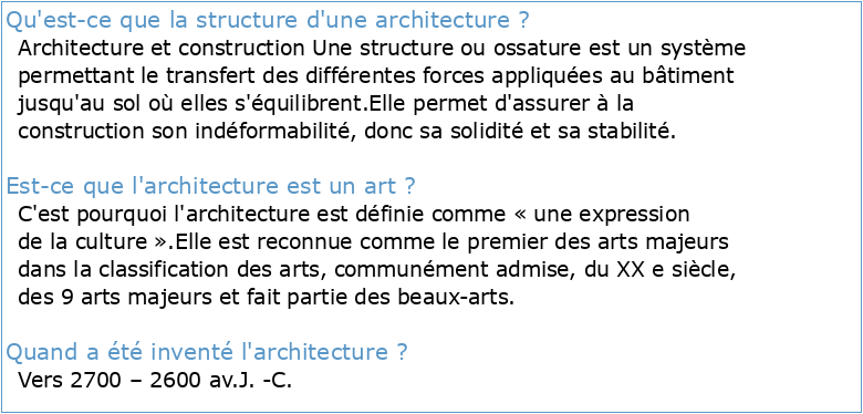 Chapitre Premier : La Structure dans lArt Architectural