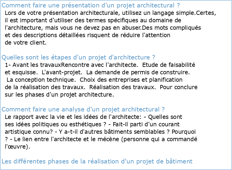 Vers un projet architectural intégré dans son environnement (CMF)