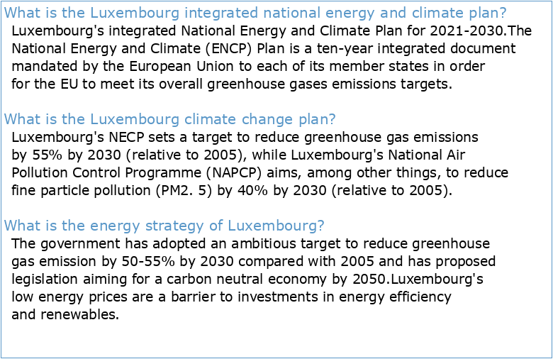 LUXEM OURG [S INTEGRATED NATIONAL ENERGY AND CLIMATE PLAN FOR
