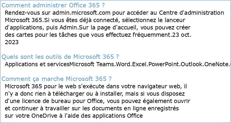 Administration de Microsoft 365