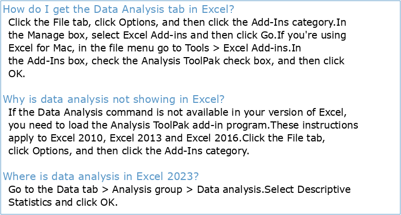 Excel 2016: Core Data Analysis Manipulation and Presentation