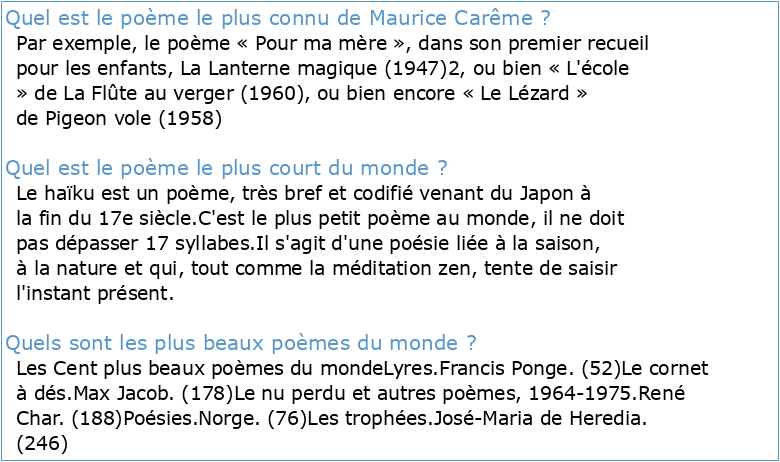 Poèmes de Maurice Carême