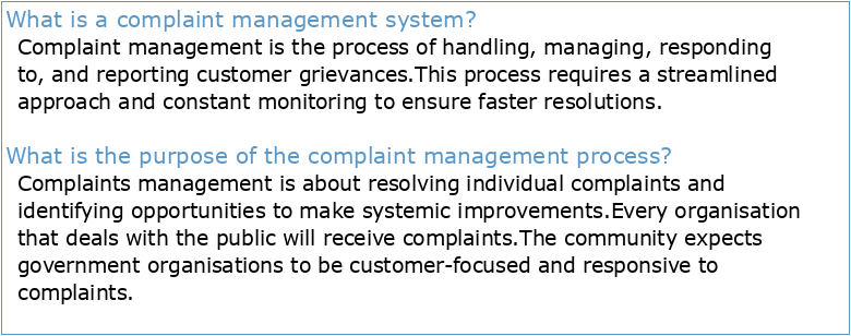 POL 1009 Complaint Management Policy Organisational
