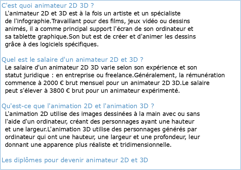 ANIMATEUR·TRICE 2D / 3D