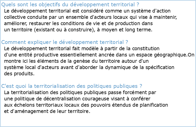L'évaluation de la politique de territorialisation du développement