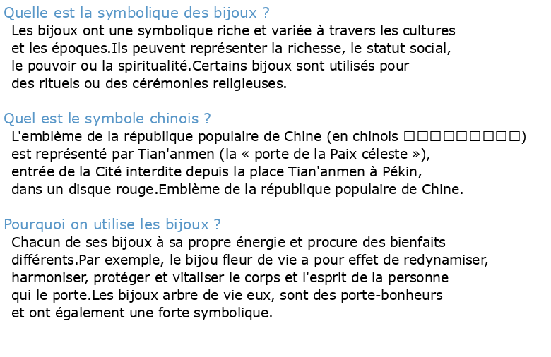 Les Bijoux Chinois usage tradition & symbolique