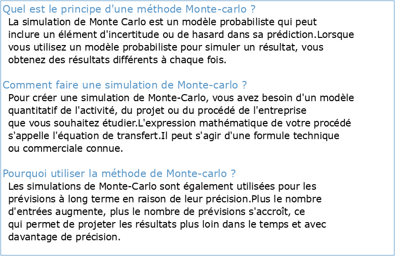 Simulations Monte Carlo en Physique Théorique *