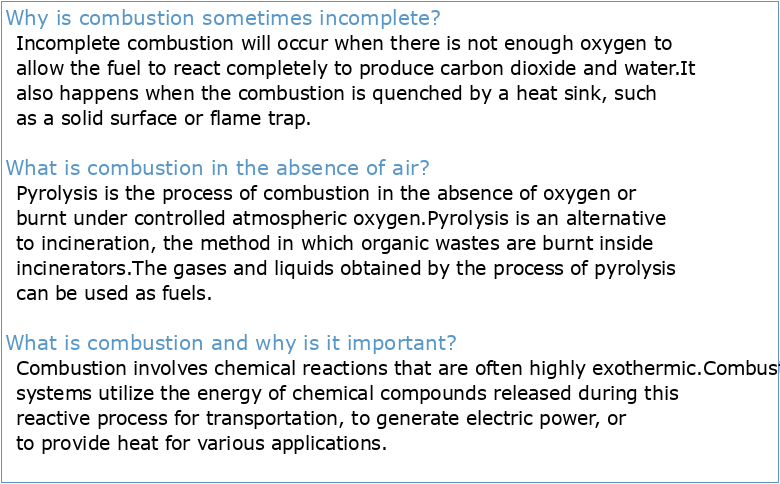 What is combustion and why is the absence of combustion