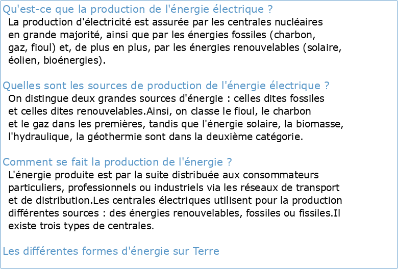 Chap 1 Production de l'énergie électrique