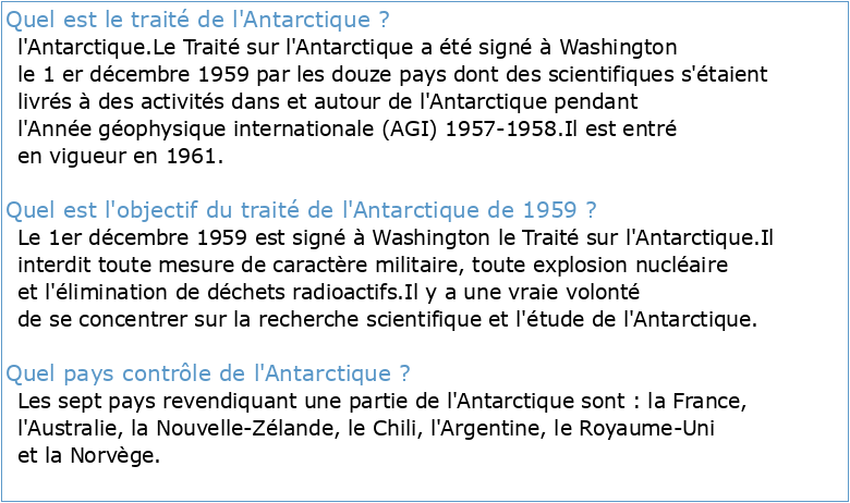 Le Protocole au Traité sur l'Antarctique relatif à la protection de l