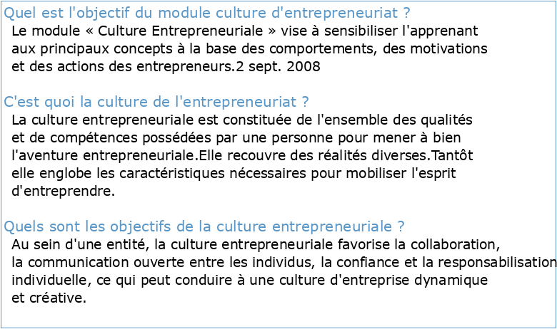 1 Syllabus du Module Culture Entrepreneuriale 12