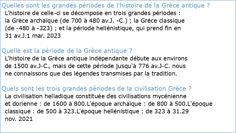 chronologie de la grèce antique à l'époque historique