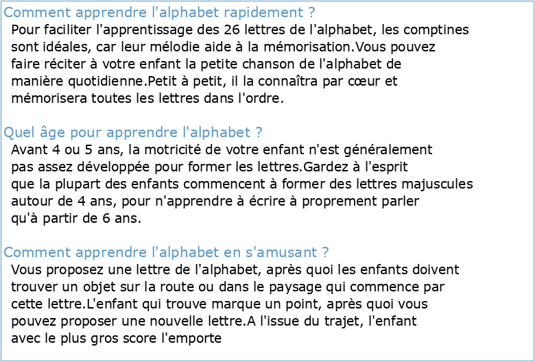 COURS n°1 : LALPHABET