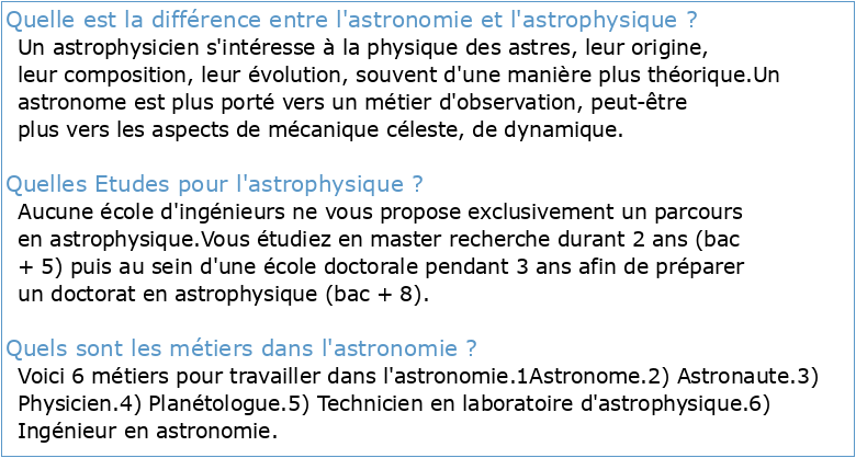 Astronomie Astrophysique