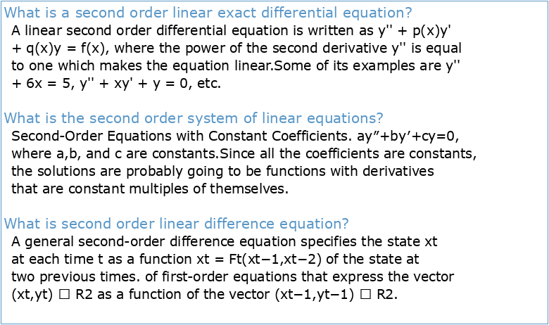 Second-Order Linear Differential Equations