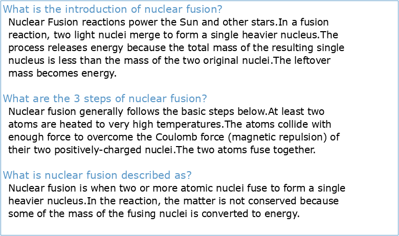 18 An Introduction to Nuclear Fusion