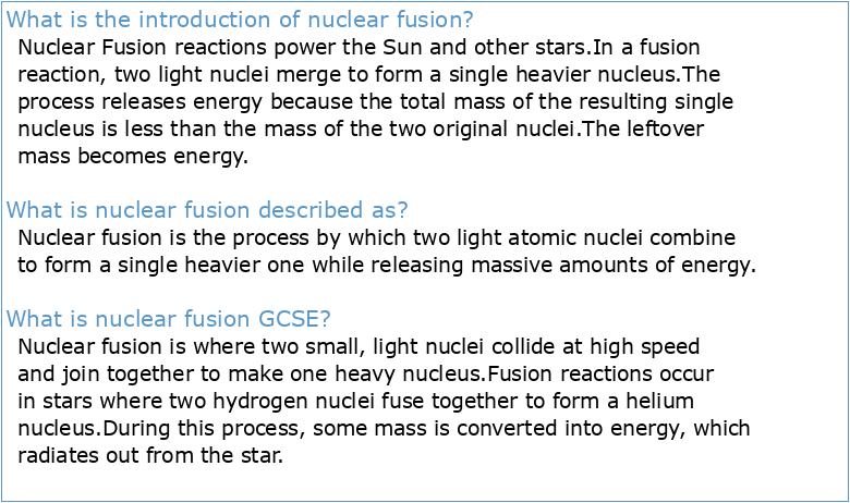 14 An Introduction to Nuclear Fusion