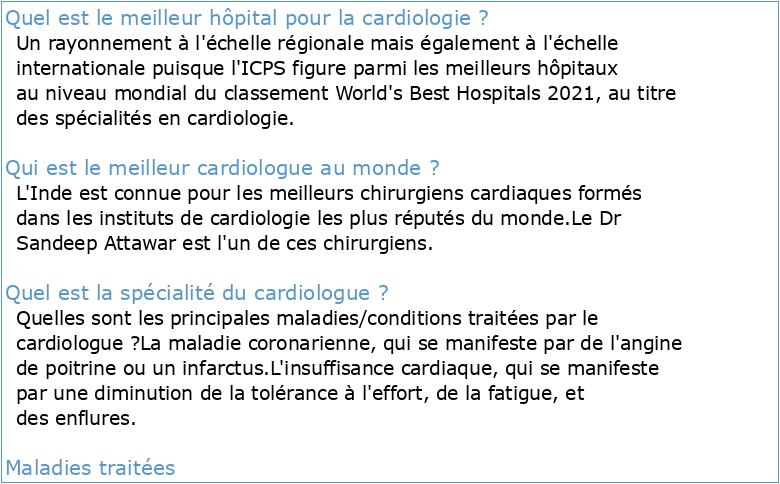 Les propositions du Collège National des Cardiologues des Hôpitaux