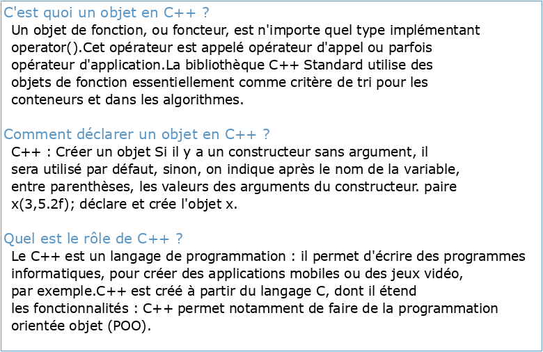 C++ : PROGRAMMATION-OBJET