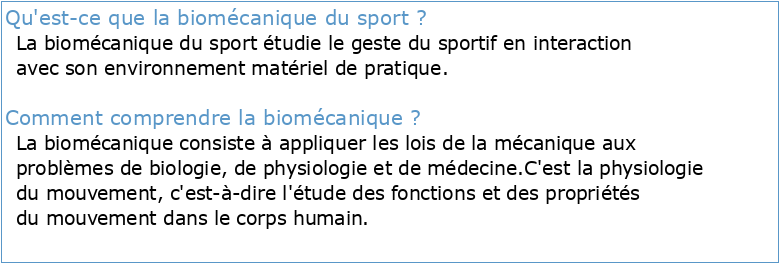 Principes biomécaniques pour le sport (cours ADEPS)