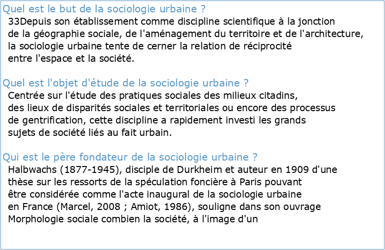 Introduction A La Sociologie Urbaine 2e A C D
