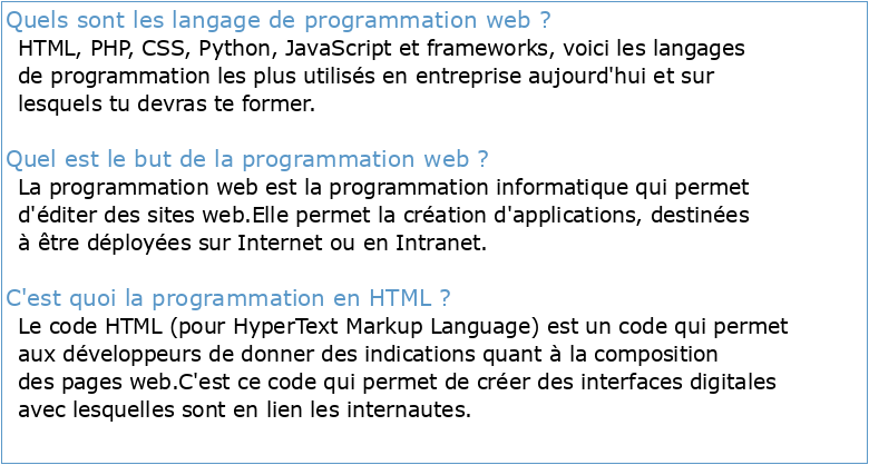 Programmation Web II