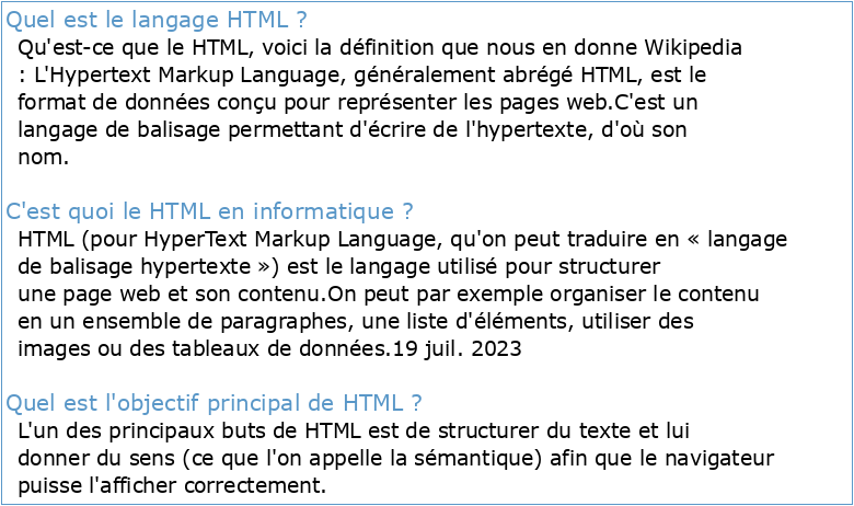 introduction au web — le langage html
