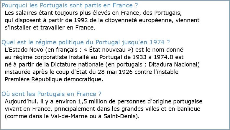 Les exilés politiques portugais en France de 1958 à 1974