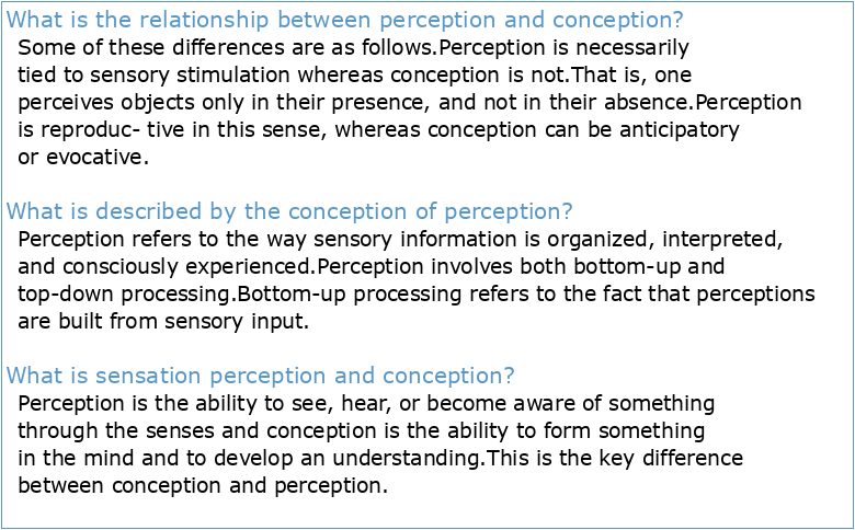 Perception and Conception: Shaping Human Minds