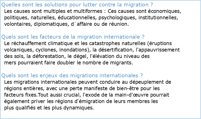 Directives concernant les statistiques des migrations internationales