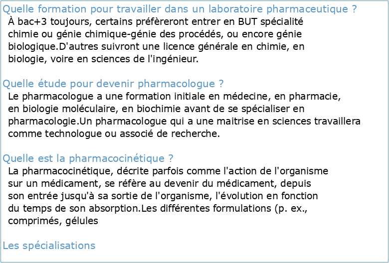 Certificat Biopharmacie et Pharmacocinétique