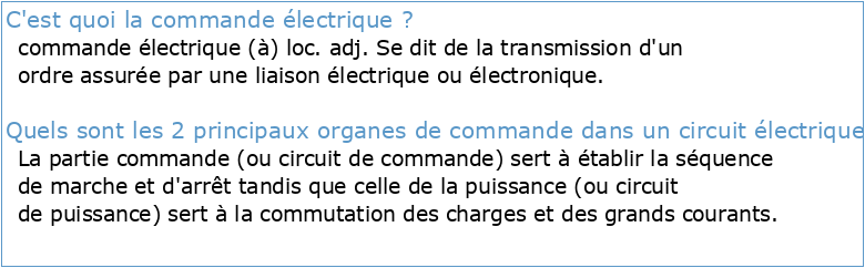 Techniques de Commande Electrique