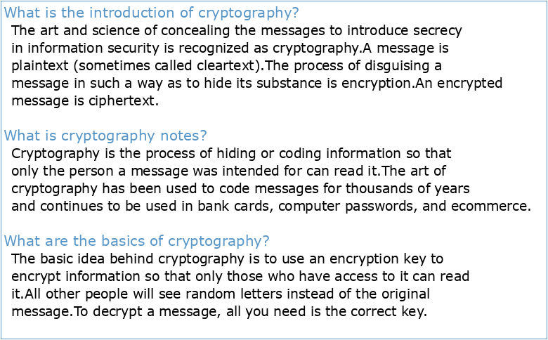 Lecture Notes on Introduction to Cryptography