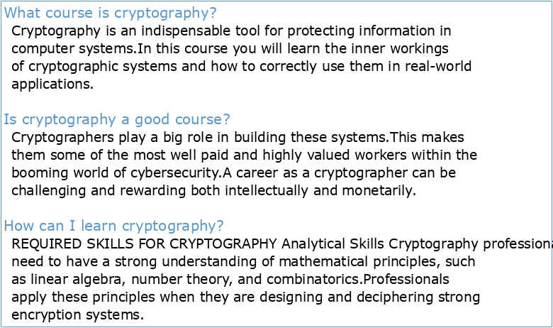 a Course in Cryptography