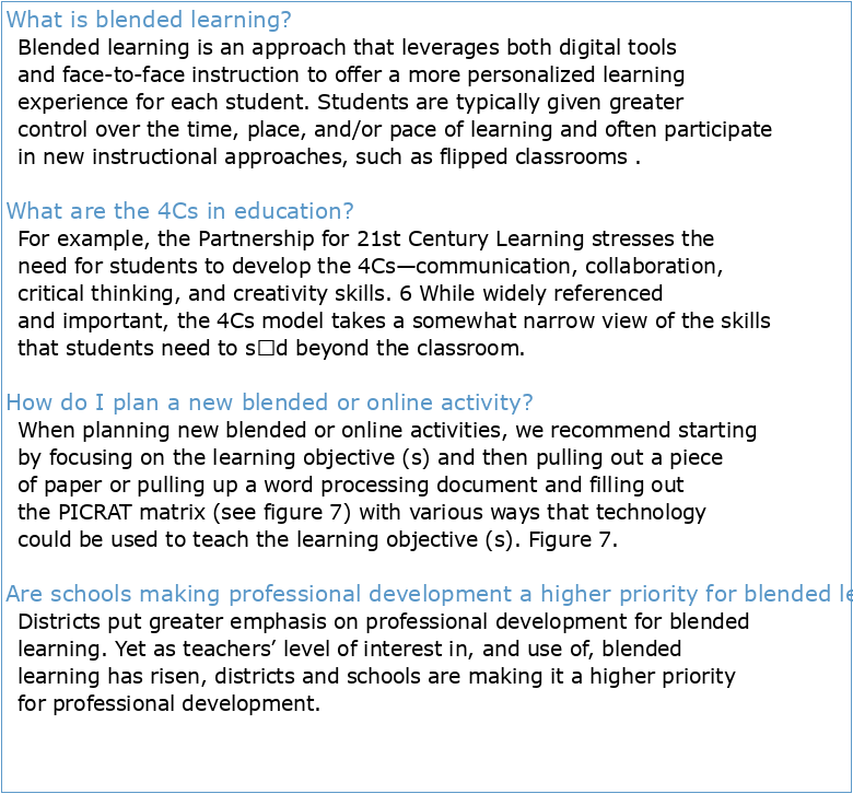 Blended Learning and 4Cs: Trends in the New Normal Life of