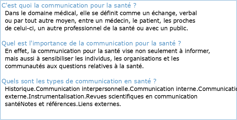 La communication dans la médecine au La communication