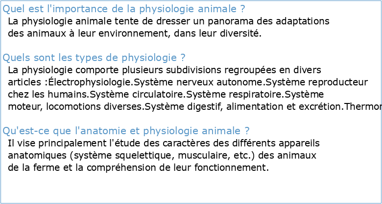 BIOL 3633 CONCEPTS DE PHYSIOLOGIE ANIMALE