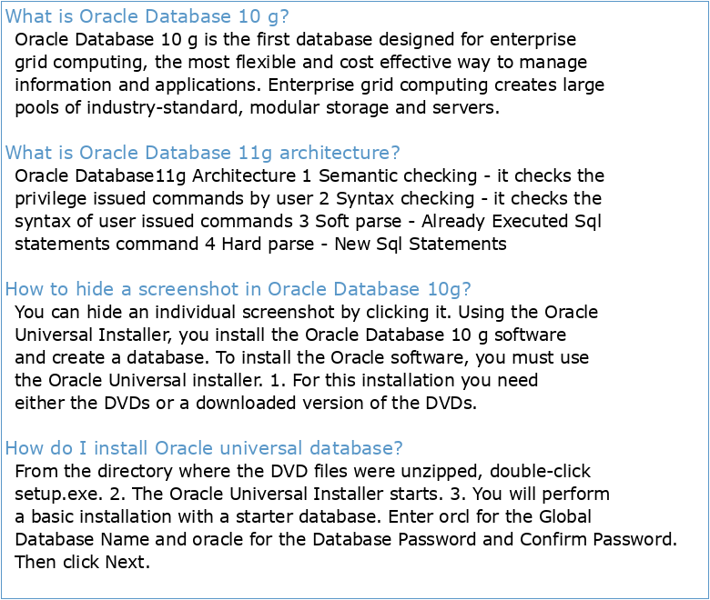 Oracle Database 10g Architecture on Windows